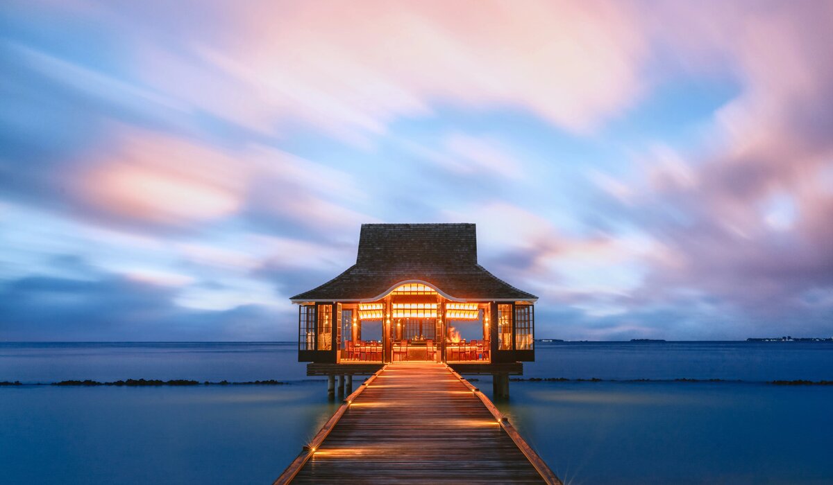 Mizu restaurant at dusk